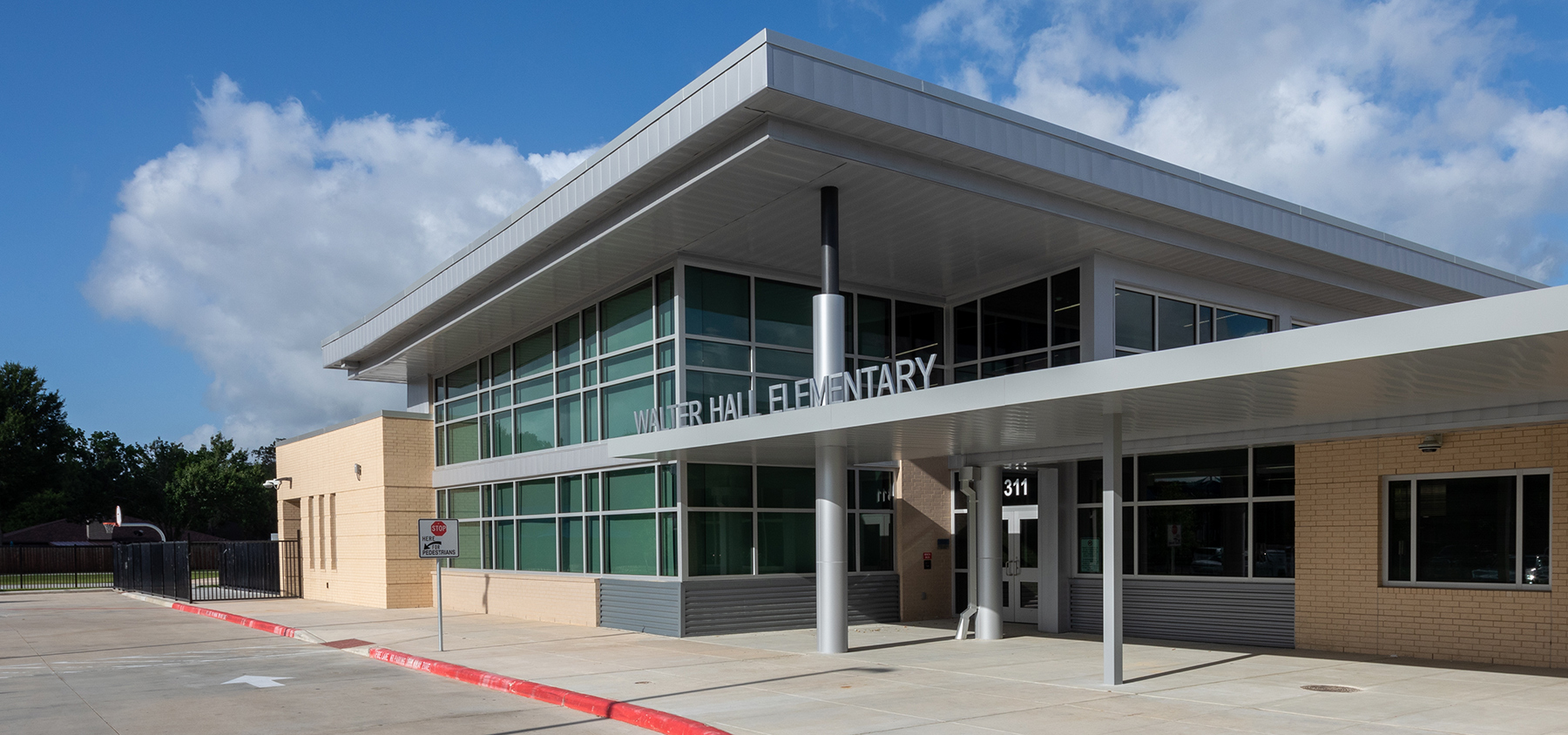 Exterior of Hall Elementary in Houston