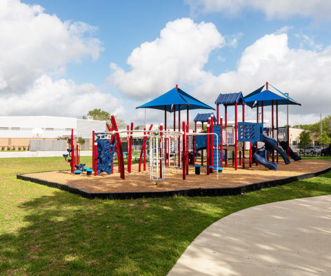 New outdoor playground constructed for Clear Creek ISD in Houston
