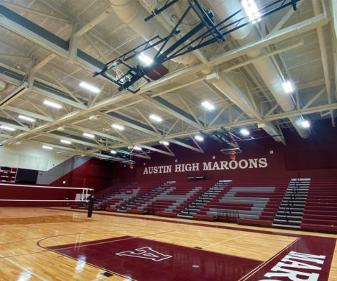 Austin High School basketball court for the Austin High Maroons