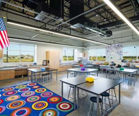 Berkshire Elementary Room classroom with fun design and large windows