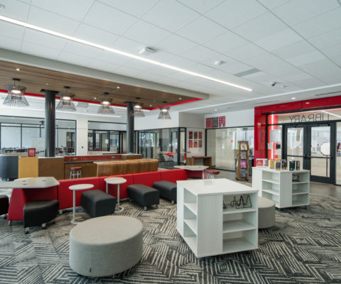 Cadence McShane constructs large addition on Lake Highlands High School including a library