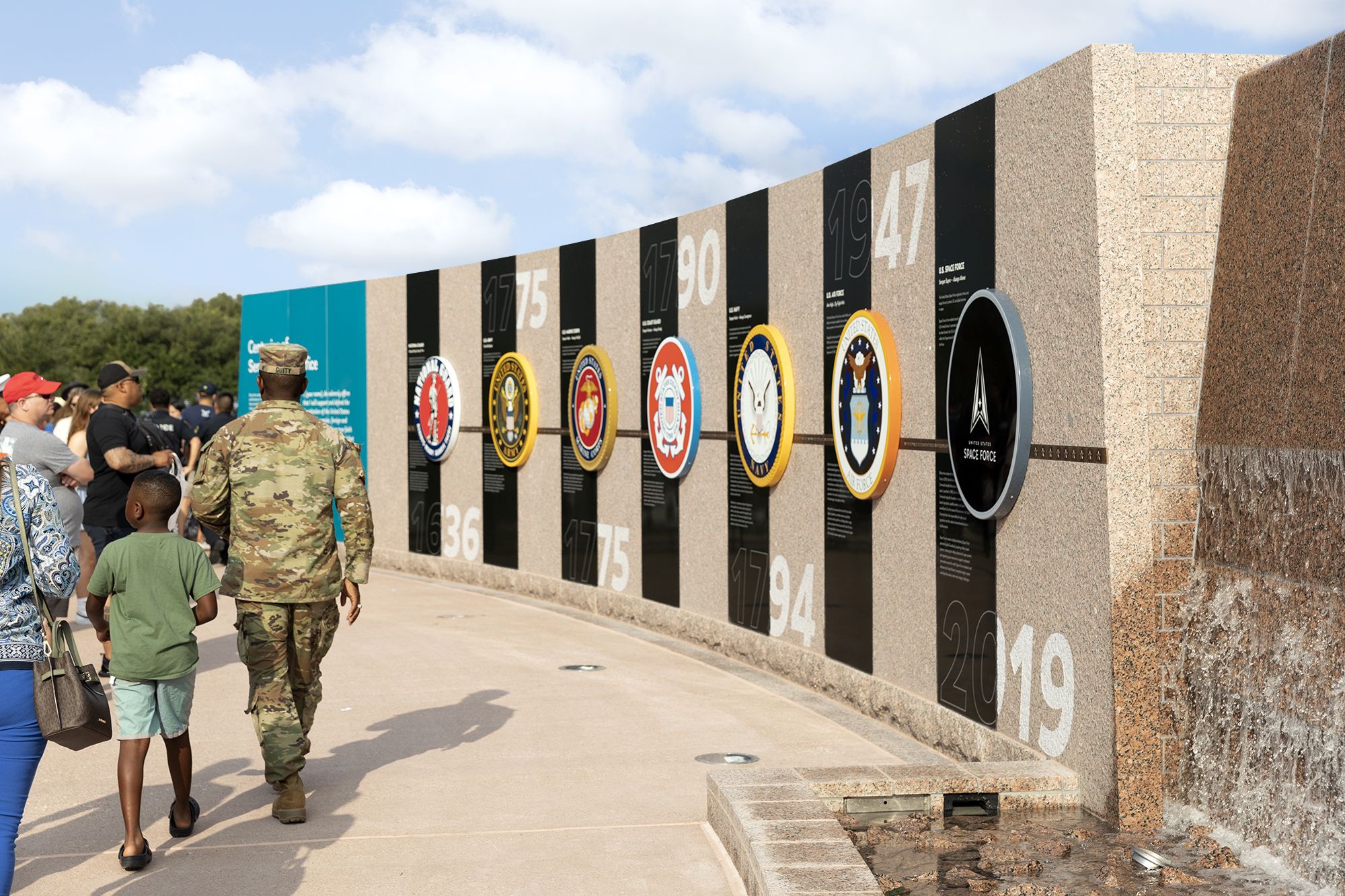 Honor Wall at Heroes Memorial Park in Kyle, Texas